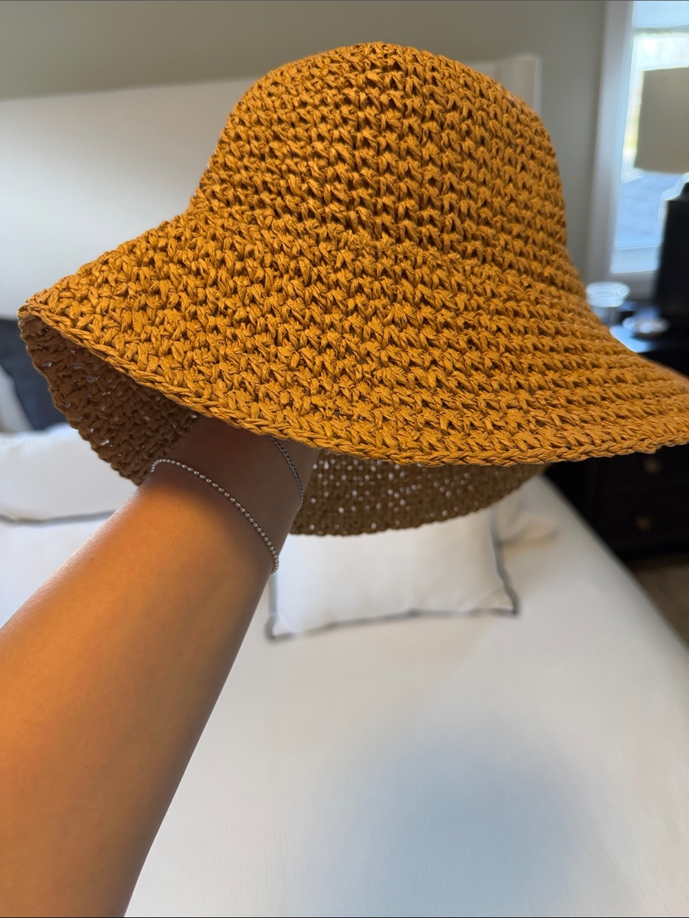 Reitmans Mustard Woven Beach Bucket Hat - Picture 2 of 2